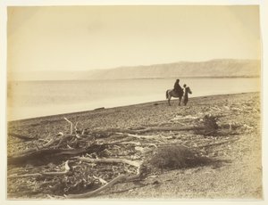 Dode Zee en de bergen van Judea, Palestina door Félix Bonfils