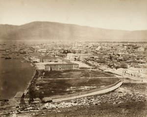 Uitzicht op Smyrna, in Turkije door Félix Bonfils