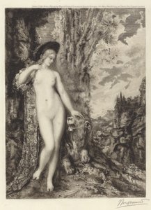 De verliefde leeuw door Félix Bracquemond, after Gustave Moreau
