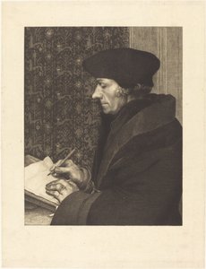 Erasmus door Félix Bracquemond after Hans Holbein the Younger
