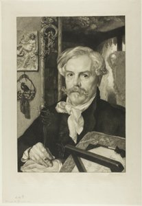 Portret van Edmond de Goncourt door Félix Henri Bracquemond