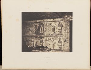 El-Fourdjeh. Hypogeaanse architectuur - Binnenschildering van de linkermuur door Félix Teynard