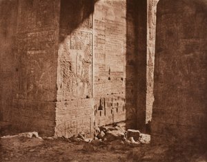 Eerste pyloon - Franse inscriptie gegraveerd op de oostelijke steunbeer bij punt H, eiland Fila (Philae) door Félix Teynard
