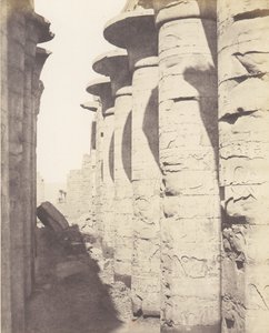 Karnak Thebe, Paleis - Hypostyle Zaal - Centrale Colonnade, 1851-52, gedrukt 1853-54 door Félix Teynard