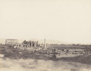 Karnak Thebe, algemeen uitzicht op de ruïnes vanuit het zuidoosten door Félix Teynard
