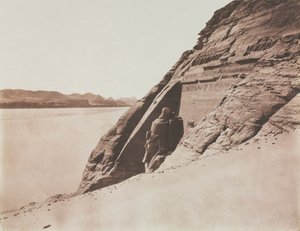 Grote Speos - Uitzicht vanaf de zandhelling (Tempel van Ramses II), Abu Simbel door Félix Teynard