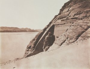 Grote Speos - Uitzicht vanaf de zandhelling Tempel van Ramses II, Abu Simbel door Félix Teynard