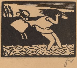 Badhuisgangers verrast door de storm, 1893 door Félix Vallotton
