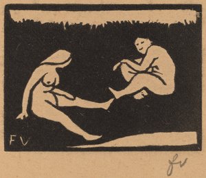 Twee Zittende Baders (Deux baigneuses assises) door Félix Vallotton
