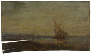 Voor Martigues, het gele zeil, ca. 1875 door Félix Ziem