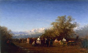 Markt in Fez door Félix Ziem