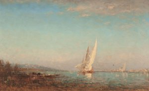 Martigues, het witte zeil, tussen 1890 en 1895 door Félix Ziem