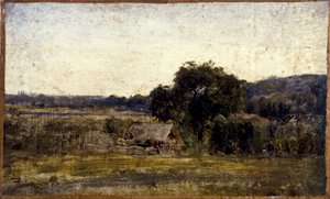 Strohut, tussen 1850 en 1860 door Félix Ziem