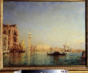 Venetië. Schilderij van Felix Francois George Ziem (1821-1911), Franse kunst uit de 19e eeuw