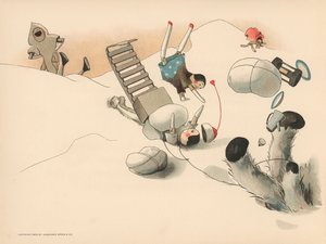 Illustratie voor De Golliwoggs Poolavonturen door Florence K. Upton