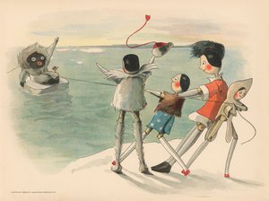 Illustratie voor De Golliwoggs Poolavonturen door Florence K. Upton