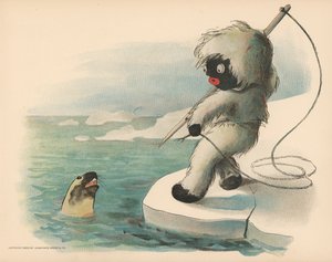 Illustratie voor De Golliwoggs Poolavonturen door Florence K. Upton