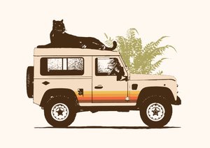 Zwarte panter op auto