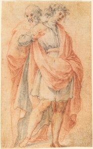 Twee Mannelijke Figuren: Een Jongeling en een Oude Man door Florentine 17th Century