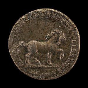 Paard dat de aarde schraapt, ca. 1545 (gegoten niet-zilver) (achterkant van 6240388)