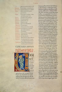 Pagina uit de Bijbel van Corbolino met initiaal die God voorstelt die tot Mozes spreekt (Cod. Conventi Soppressi 630, c. 52v), manuscript