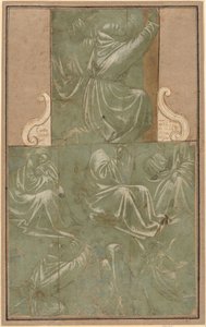 Studies van Sint Franciscus Knielend en Andere Figuren door Florentine School
