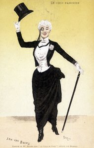 De Parijse chic (dandy - dandysme): Kostuum van juffrouw Réjane in "Het hart van Parijs" door Florian