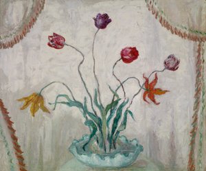 Kom met tulpen
