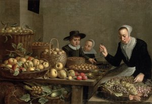 Fruitkraam door Floris Gerritsz van Schooten