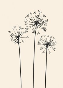 Minimalistische paardenbloemen door Flow Line