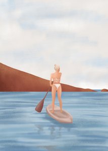 Een rustige tocht op het paddleboard door Flow Line