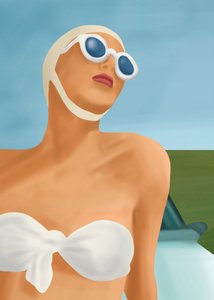 Retro-zwemmer voor de zomer