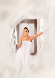 Handdoek-selfiemoment