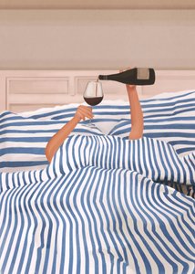 Wijn in bed