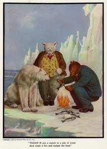 Teddy - B stak een lucifer aan een stapel hout en maakte een vuur en kookte het eten door Floyd V. Campbell