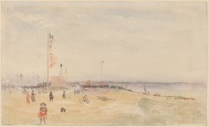 Pourville-sur-Mer door Follower of James McNeill Whistler