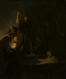 De Opwekking van Lazarus door Follower of Rembrandt van Rijn