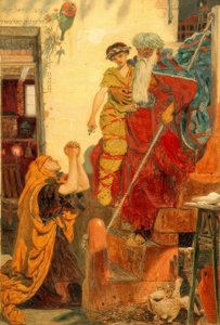 Elias en de zoon van de weduwe door Ford Madox Brown