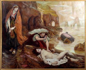 Haydee ontdekt het lichaam van Don Juan door Ford Madox Brown