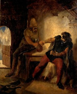 Manfred in de hut van de gemzenjagers, ca. 1850