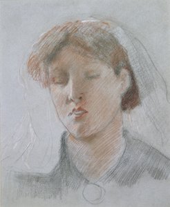 De vrouw van de kunstenaar Emma op haar trouwdag door Ford Madox Brown