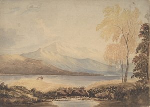 Landschap in het Lake District, begin 19e eeuw door Formerly attributed to Copley Fielding.