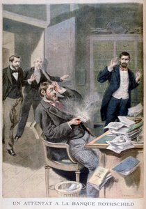 Explosie van een bombrief gestuurd naar Baron Alphonse de Rothschild, 1895 door Fortuné Méaulle