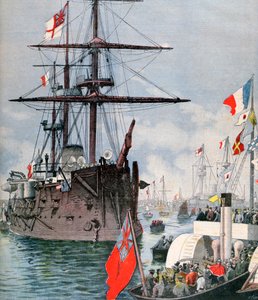 Franse vloot in de haven van Portsmouth door Fortuné Méaulle