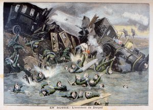 Militaire treinongeluk in Dorpat, Rusland, 1897