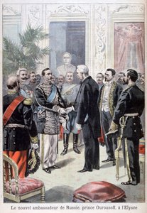 Prins Ourousoff, ambassadeur van Rusland ontmoet Félix Faure, 1898 door Fortuné Méaulle