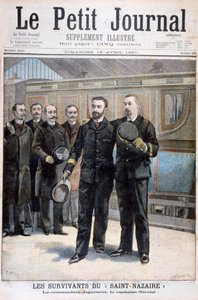 Overlevenden van de Ville de Saint Nazaire, commandant Jagueneau en kapitein Nicolai, 1897 door Fortuné Méaulle