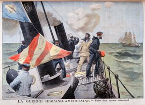 Het vangen van een koopvaardijschip, Spaans-Amerikaanse Oorlog, 1898 door Fortuné Méaulle