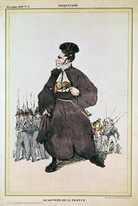 Karikatuur van Baron Pasquier als Redder van Frankrijk door Fortune Delarue