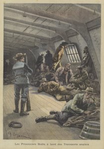 Boer krijgsgevangenen aan boord van een Brits schip
